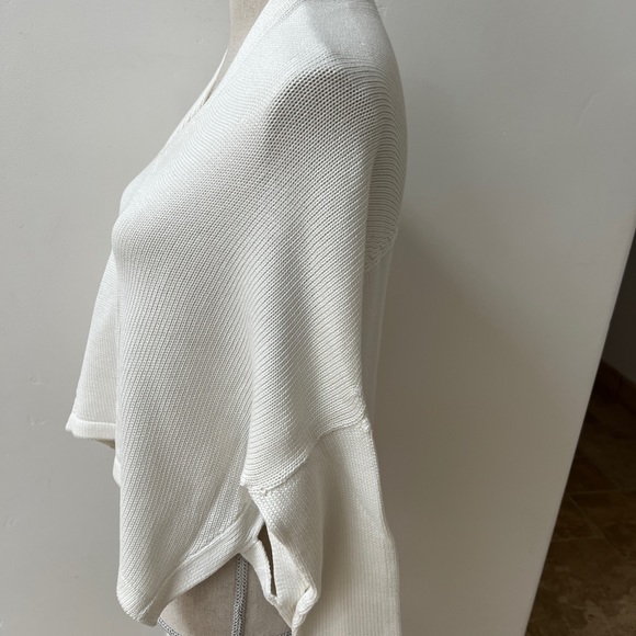 ELM by Matthildur white cotton sweater, cape like fit, Icelandic design, small - Picture 5 of 9